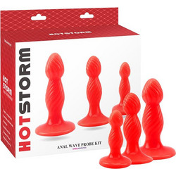 Chisa Novelties Hotstrom Wave Σετ Πρωκτικές Σφήνες Κόκκινες 3τμχ