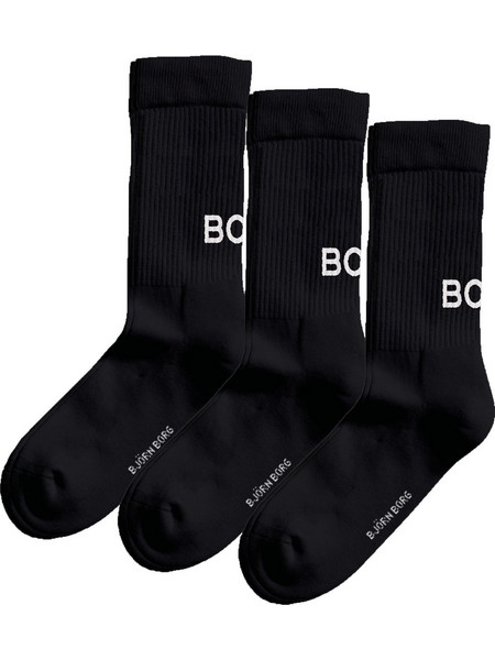 Bjorn Borg Ανδρικές Κάλτσες Ψηλές Μαύρες 3Pack 10002643-MP002