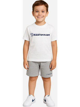 Action Μαντουλίδης Παιδικό T-Shirt Κοντομάνικο Λευκό M46061-01