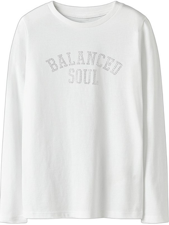 Name It Balanced Παιδικό T-Shirt Μακρυμάνικο Λευκό 13245420