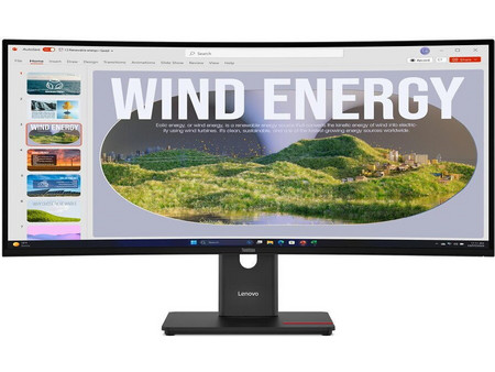 Lenovo ThinkVision T34WD-40 Ultrawide VA HDR Curved Monitor 34" 3440x1440 QHD 120Hz 6ms