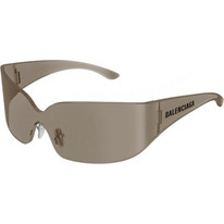 Balenciaga BB0421S 002 Γυναικεία Γυαλιά Ηλίου Μάσκα Κοκάλινα Γκρι με Γκρι Φακό
