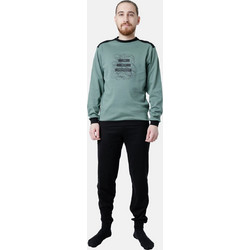 Dreams Χειμωνιάτικες Ανδρικές Πιτζάμες Fleece Χακί Μαύρες 2578103