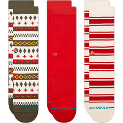 Stance Cabin Days Χριστουγεννιάτικες Ανδρικές Κάλτσες Ψηλές Κόκκινες Πολύχρωμες 3Pack A556D25CDP-MUL