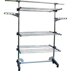 Herzberg HG-5015-WH Απλώστρα Ρούχων Δαπέδου Μεταλλική 145x66x156cm