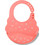 BabyOno Hearts Αδιάβροχη Σαλιάρα Σιλικόνης με Κουμπί & Τσέπη 6m+ Κοραλί