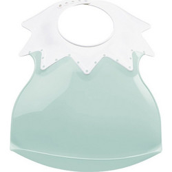 Thermobaby Soft Arlequin Αδιάβροχη Σαλιάρα Πλαστική με Κουμπί 4m+ Πράσινο Mint