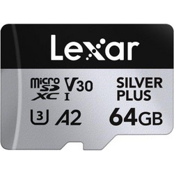 Lexar Silver Plus microSDXC 64GB Class 10 U3 V30 UHS-I A2 205MB/s