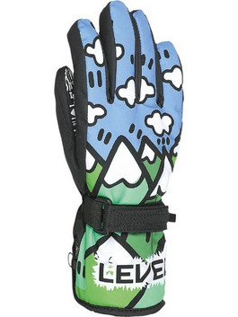 Level Ninja Αδιάβροχα Παιδικά Γάντια Σκι & Snowboard Μπλε Πράσινα