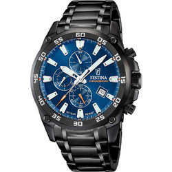 Festina Ανδρικό Ρολόι Χρονογράφος με Μαύρο Μεταλλικό Μπρασελέ F20735/1
