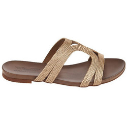 Elenross Δερμάτινα Γυναικεία Σανδάλια Μπρονζέ GS05910W
