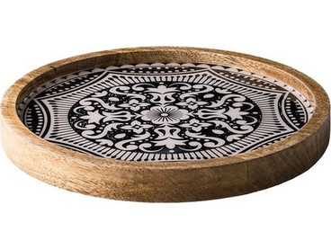 Style Point Marrakeck Πιάτα Ρηχά Ξύλινα 25cm 4τμχ WCC3025MZ