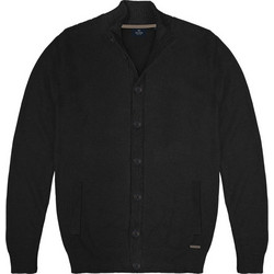 Double Ανδρική Ζακέτα Πλεκτή με Φερμουάρ Μαύρη KNIT-8017