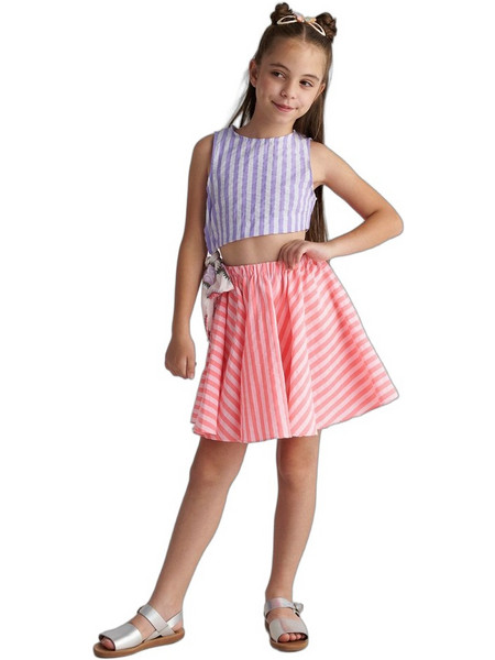 Two in a Castle Παιδικό Φόρεμα Λιλά Ροζ T7125