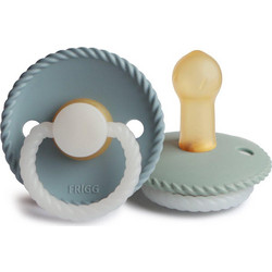 Frigg Rope Πιπίλες Καουτσούκ Νυκτός 6-18m Stone Blue Sage 2τμχ
