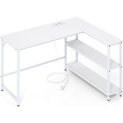 Costway Γωνιακό Γραφείο Ξύλινο 131x106x75cm CB10960DE-WH