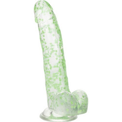CalExotics Naughty Bits I Leaf Ρεαλιστικό Dildo με Βεντούζα & Όρχεις 25.5cm Πράσινο