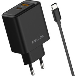 Beline BLN2CB45C Φορτιστής με Καλώδιο USB-C με Θύρα USB-A & Θύρα USB-C 45W Power Delivery