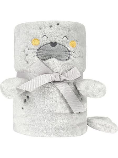 KikkaBoo Seally Me Κουβέρτα Αγκαλιάς Fleece 75x100 Γκρι