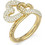 Guess Γυναικείο Δαχτυλίδι Καρδιά από Ασήμι 925 Xρυσό με Ζιργκόν UBR06055JWYG