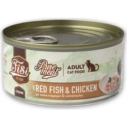 FISI Pure Meat Adult Chunks with Red Fish & Chicken 6x170gr