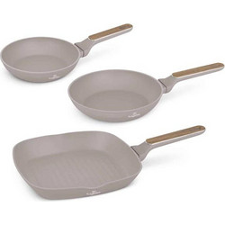 Berlinger Haus Taupe Nordic Collection Σετ Τηγάνια Αλουμινίου με Αντικολλητική Επίστρωση Μαρμάρου 3τμχ BH-8342