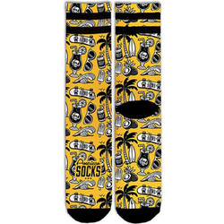 American Socks West Coast Ανδρικές Κάλτσες Ψηλές με Σχέδια Κίτρινες AS184