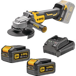 F.F. Group Γωνιακός Τροχός Μπαταρίας 18V 125mm 2x5Ah
