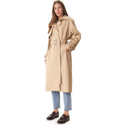DKNY Γυναικεία Καπαρντίνα Υφασμάτινη Μακριά Μπεζ DJ6J6232-TVN