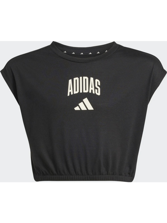 Adidas Παιδικό Crop Top Αμάνικο Μαύρο KC4590