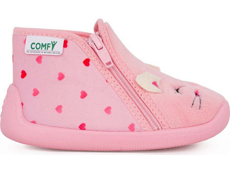 Comfy Graf Brpvt Χειμερινές Παιδικές Παντόφλες Μποτάκια για Κορίτσι Ροζ 1128