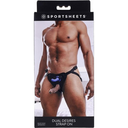 Sportsheets Dual Desires Harness Strap On 15.2cm Μαύρο
