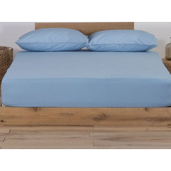 Nef-Nef Σεντόνι King Size Βαμβακερό με Λάστιχο 180x200+35 Jersey Light Blue