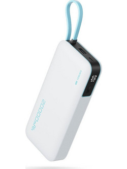 Cuktech CUKP200NGLLG Power Bank 20000mAh 55W με Θύρα USB-A & Θύρα USB-C White Black
