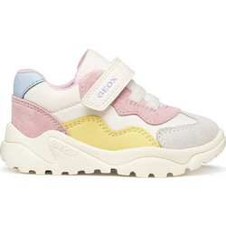 Geox Ciufciuf Παιδικά Sneakers Μποτάκια Μπεζ Ροζ Γαλάζια B455QB0FU22C1138