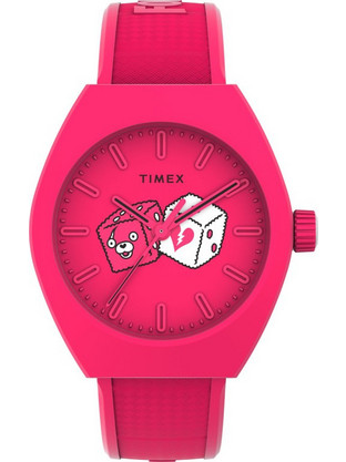 Timex Ανδρικό Ρολόι με Φούξια Καουτσούκ Λουράκι TW2W96800