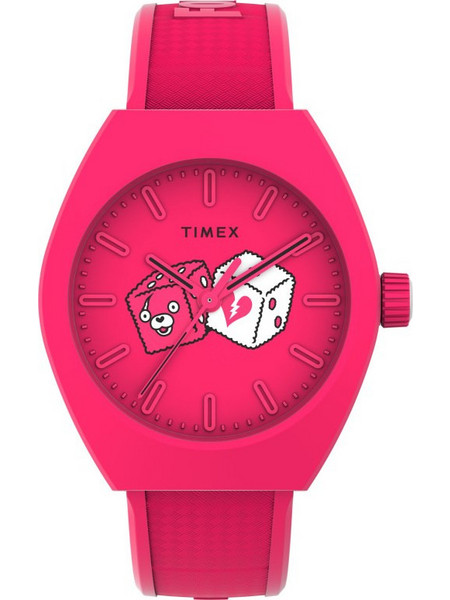 Timex Ανδρικό Ρολόι με Φούξια Καουτσούκ Λουράκι TW2W96800