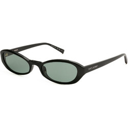 Saint Laurent SL871 002 Γυναικεία Γυαλιά Ηλίου Οβάλ Κοκάλινα Μαύρα με Μαύρο Φακό