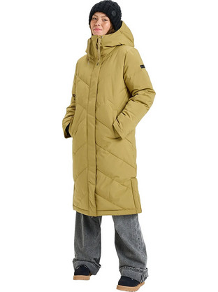 Roxy Ellie Γυναικείο Μπουφάν Χειμωνιάτικο Puffer Μακρύ Κίτρινο ERJJK03653-TMG0