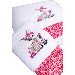 Dimcol Deer 197 Σετ Βρεφικές Πετσέτες 2τμχ 400gr/m²