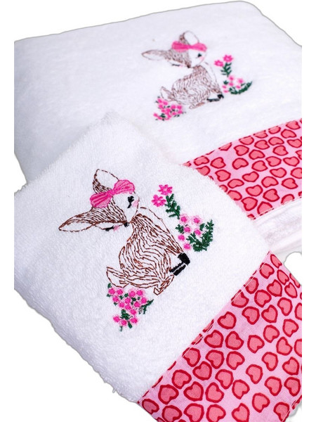 Dimcol Deer 197 Σετ Βρεφικές Πετσέτες 2τμχ 400gr/m²
