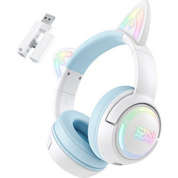 Onikuma GT838 Ασύρματα Bluetooth Ακουστικά Over Ear Λευκά Γαλάζια