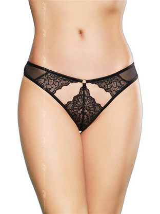 Softline Γυναικείο Sexy String με Δαντέλα Μαύρο 2497