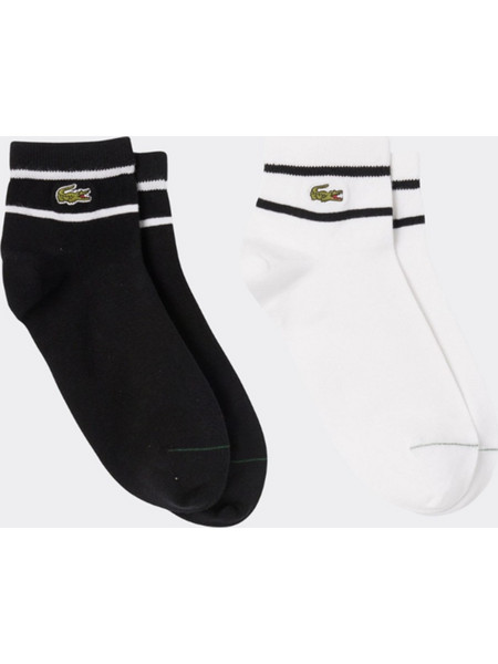 Lacoste Ανδρικές Κάλτσες Ψηλές Μαύρες Λευκές 2Pack 3RA2932-258