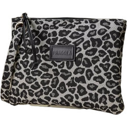 Fragola PC023TEX Leopard Γυναικείο Νεσεσέρ με Θήκες 25x3x20cm Μαύρο