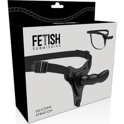 Fetish Submissive Harness Strap On με Dildo 16cm Μαύρο
