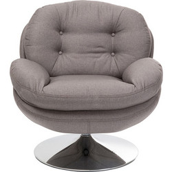 Kare Design Πολυθρόνα Περιστρεφόμενη Βελούδινη Γκρι Cosy