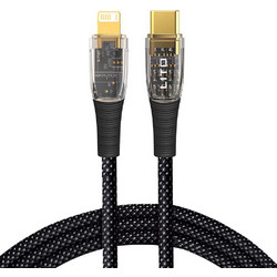 Lito LD01 Braided LED USB-C to Lightning Cable 27W 1.2m Black