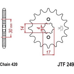 JT Γρανάζι Κίνησης Μπροστά 15T GT 135 / Joy-R 125