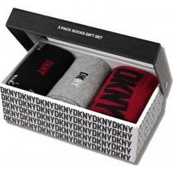 DKNY Ανδρικές Κάλτσες Ψηλές με Σχέδια Μαύρες Κόκκινες Γκρι 3Pack G5-6459-DKNY